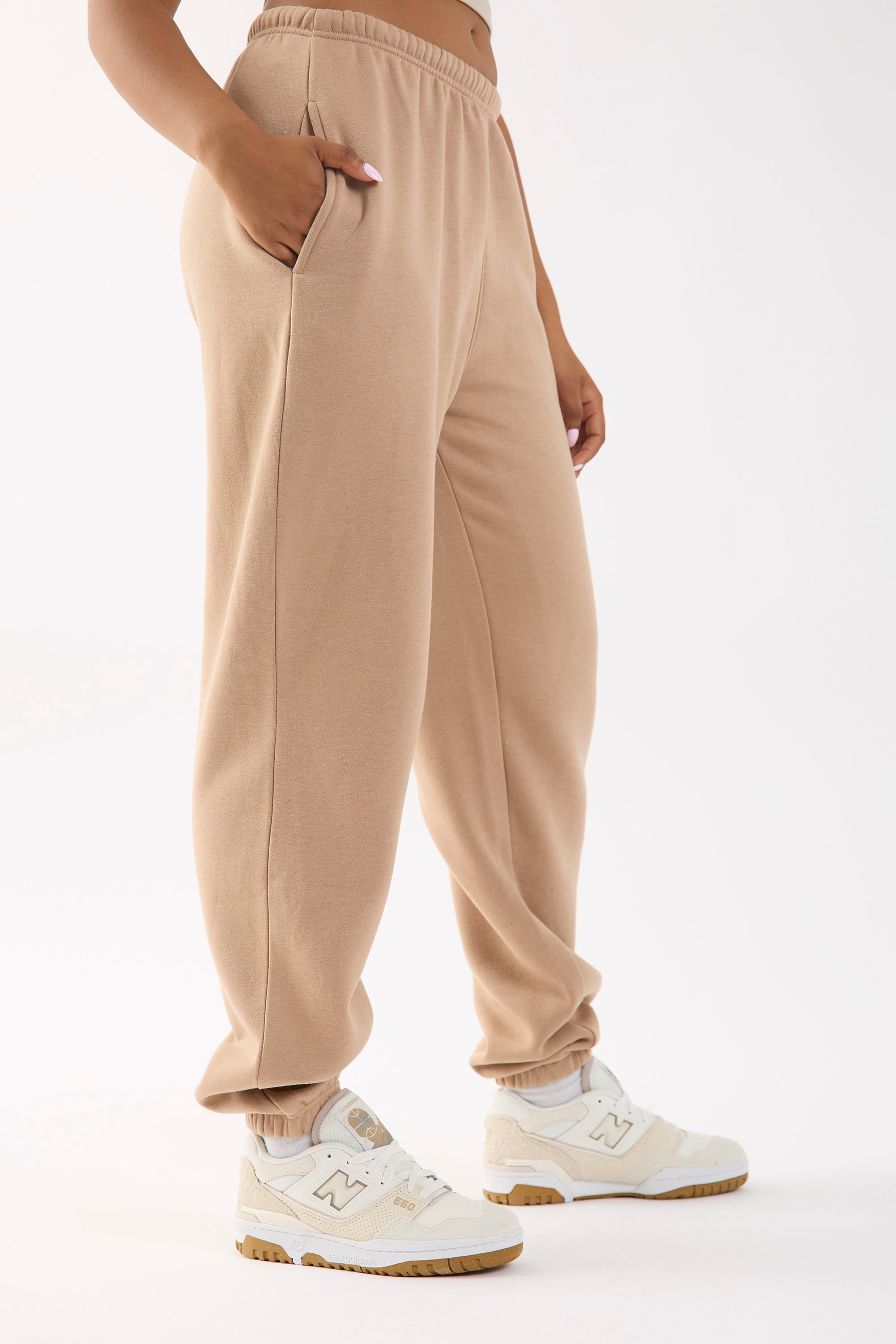 Camel Cuffed Joggers Aura and Ayla aura ayla